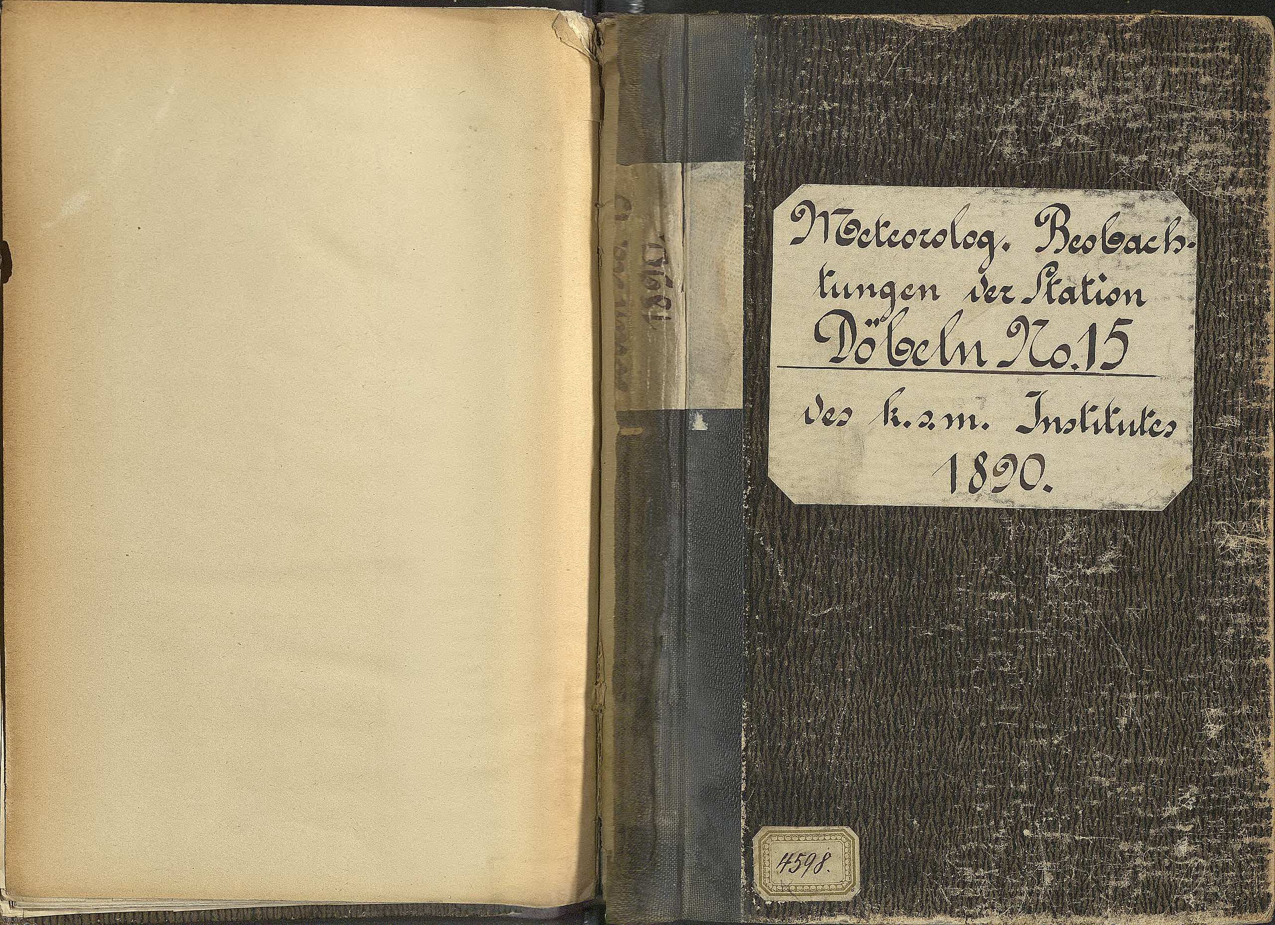 Jahrbuch der Wetterbeobachtung 1890 Buchdeckel