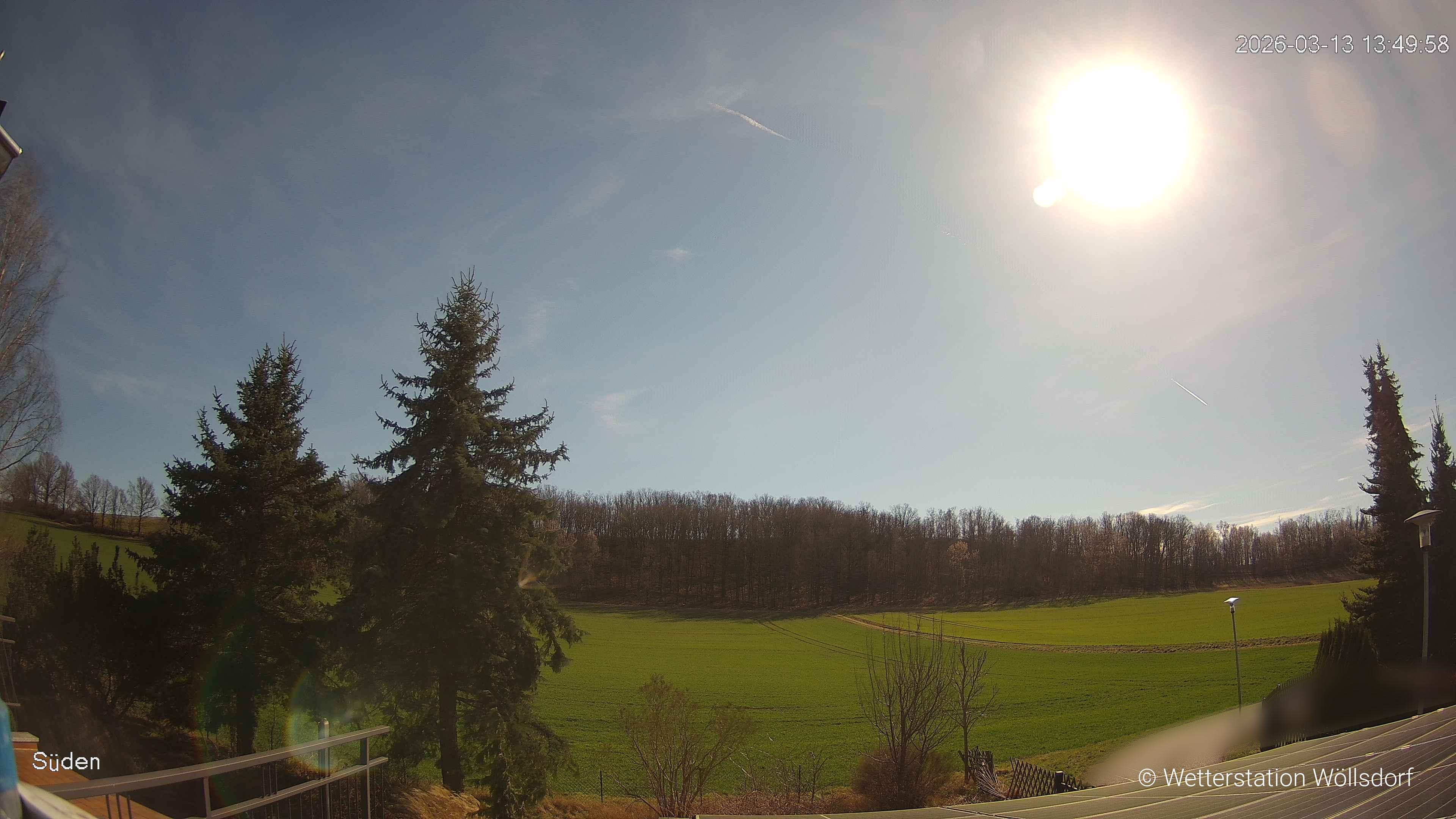 Blick von Wöllsdorf in Richtung Süden auf den Höhenzug des Pfaffenberges