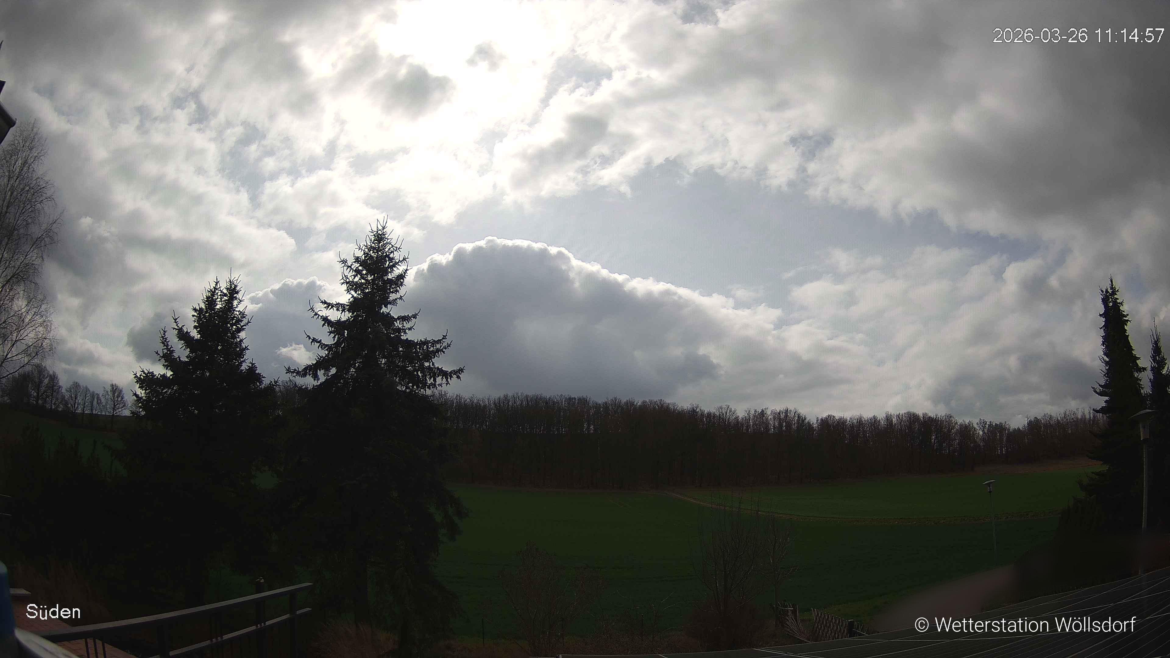 Blick von Wöllsdorf in Richtung Süden auf den Höhenzug des Pfaffenberges