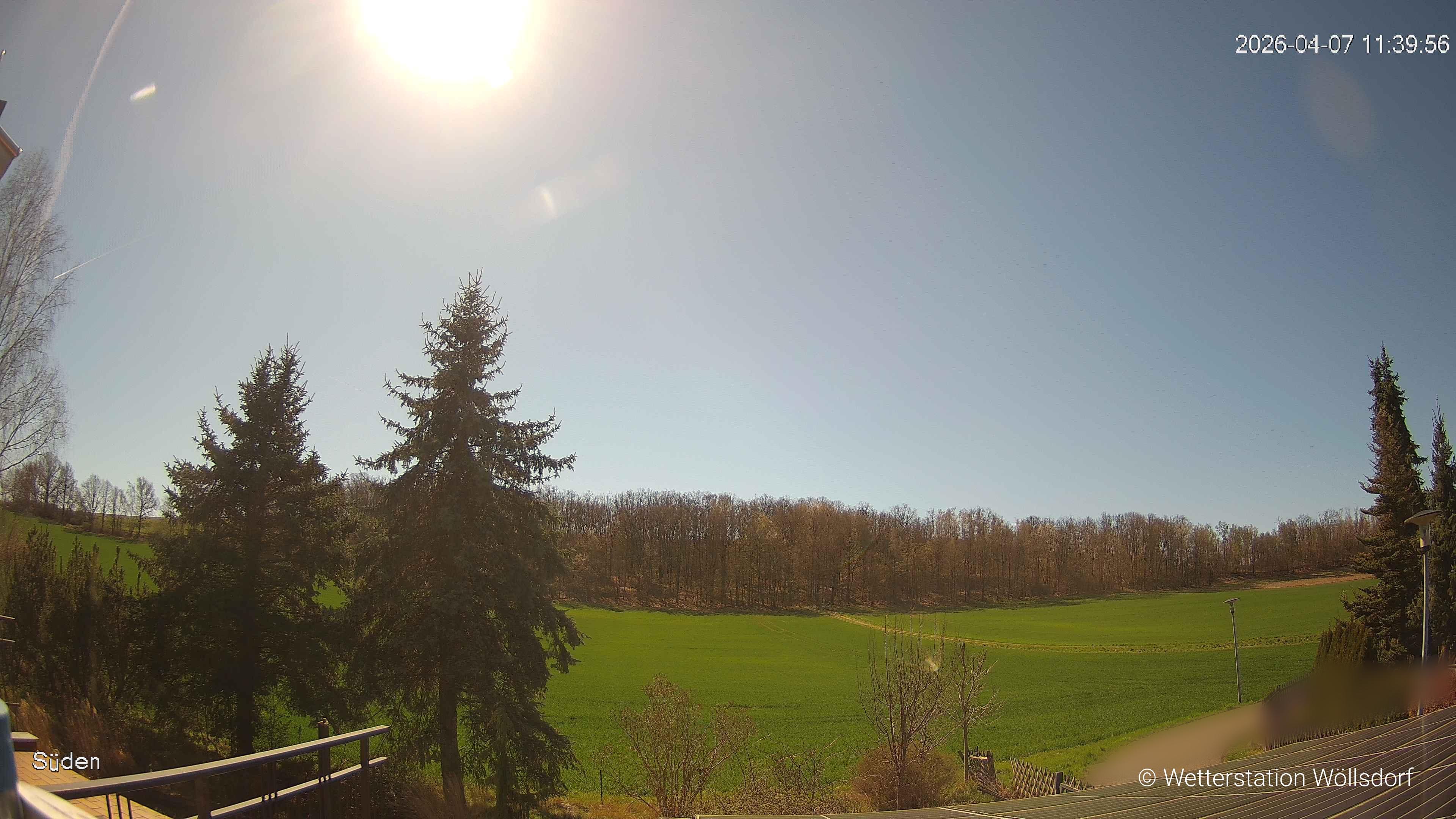 Blick von Wöllsdorf in Richtung Süden auf den Höhenzug des Pfaffenberges