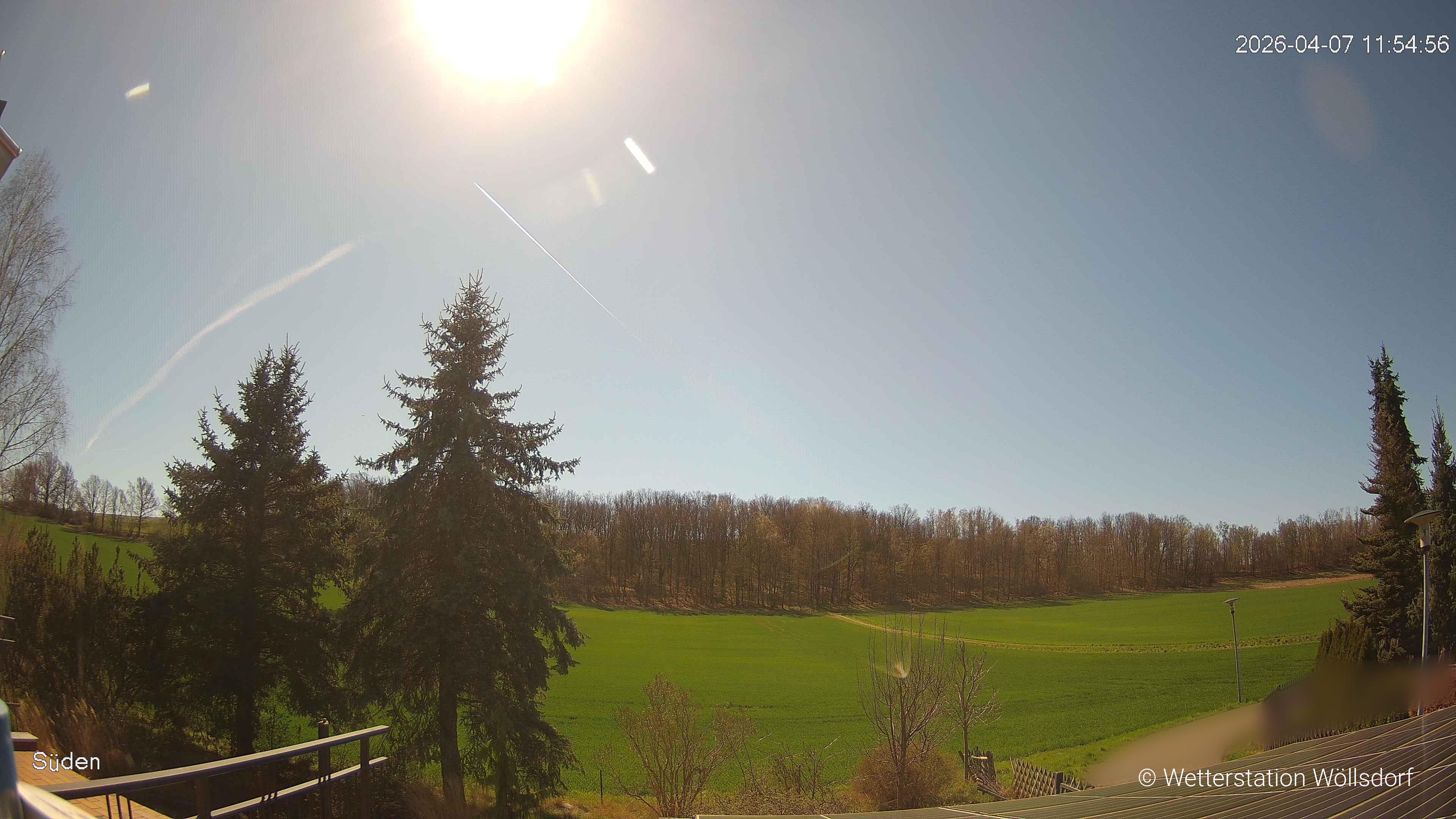 Blick von Wöllsdorf in Richtung Süden auf den Höhenzug des Pfaffenberges