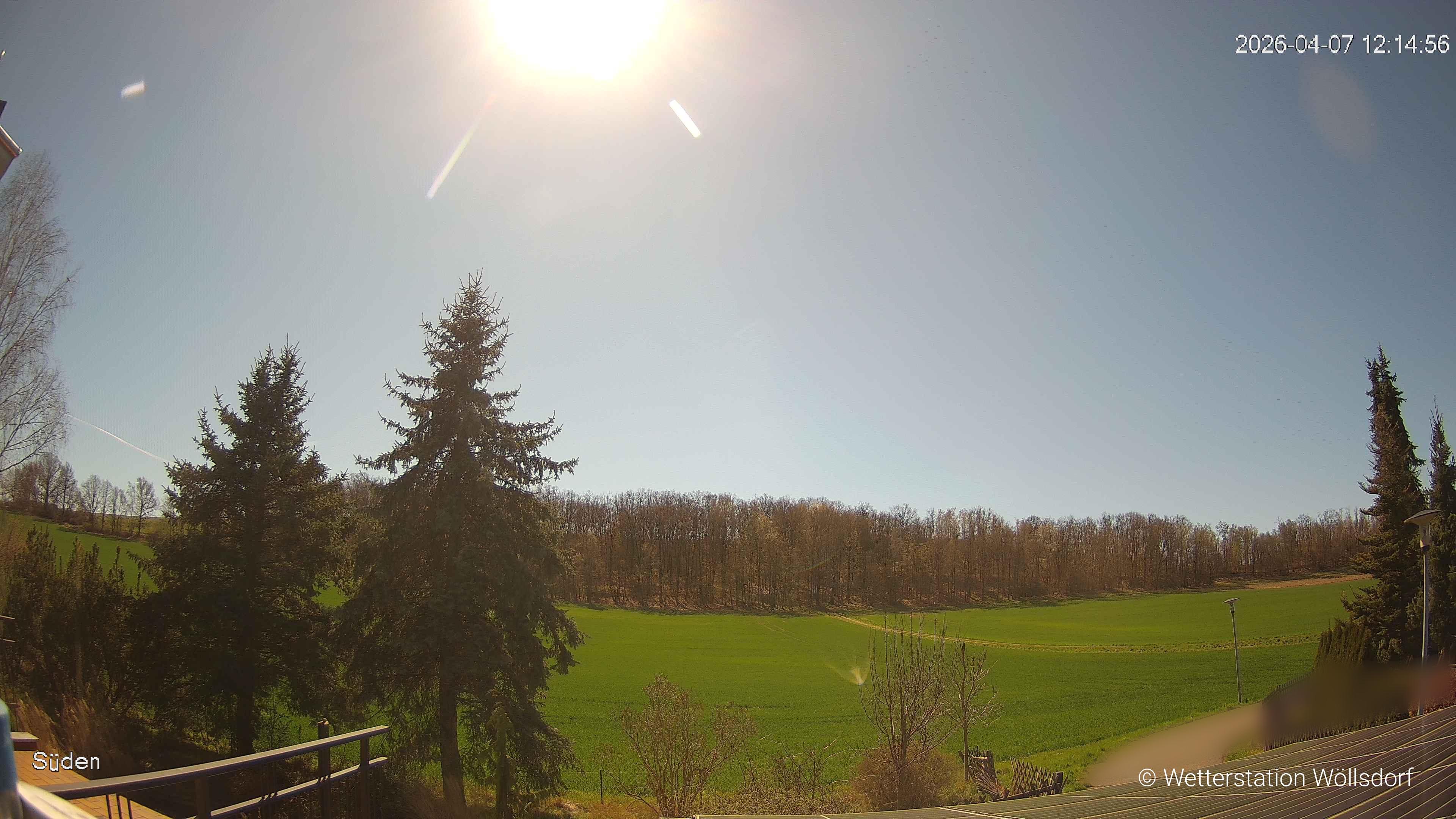 Blick von Wöllsdorf in Richtung Süden auf den Höhenzug des Pfaffenberges