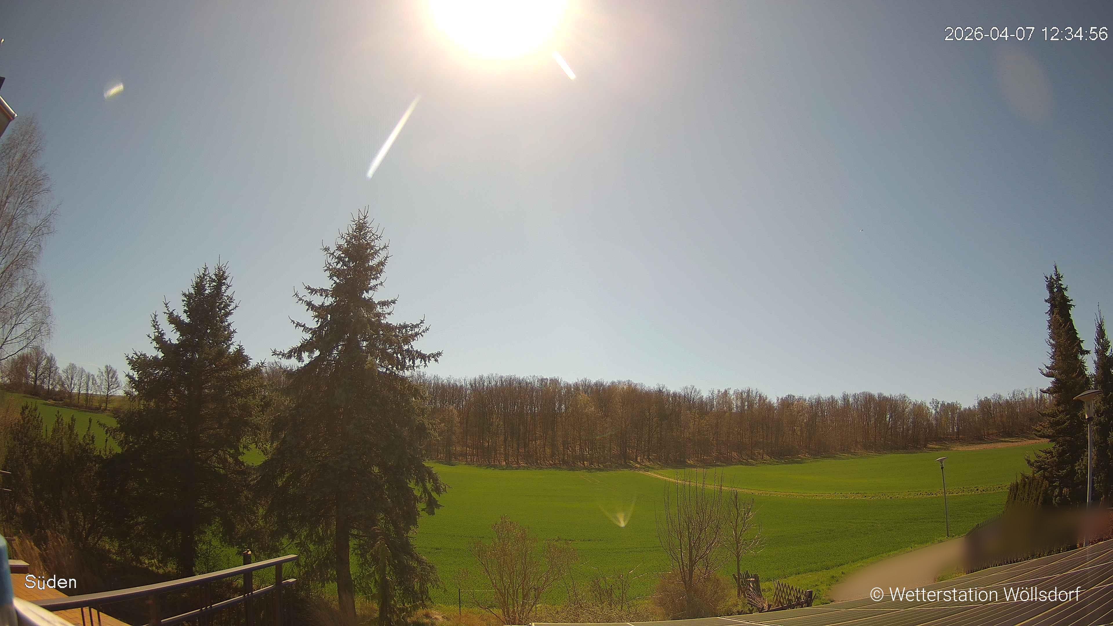 Blick von Wöllsdorf in Richtung Süden auf den Höhenzug des Pfaffenberges
