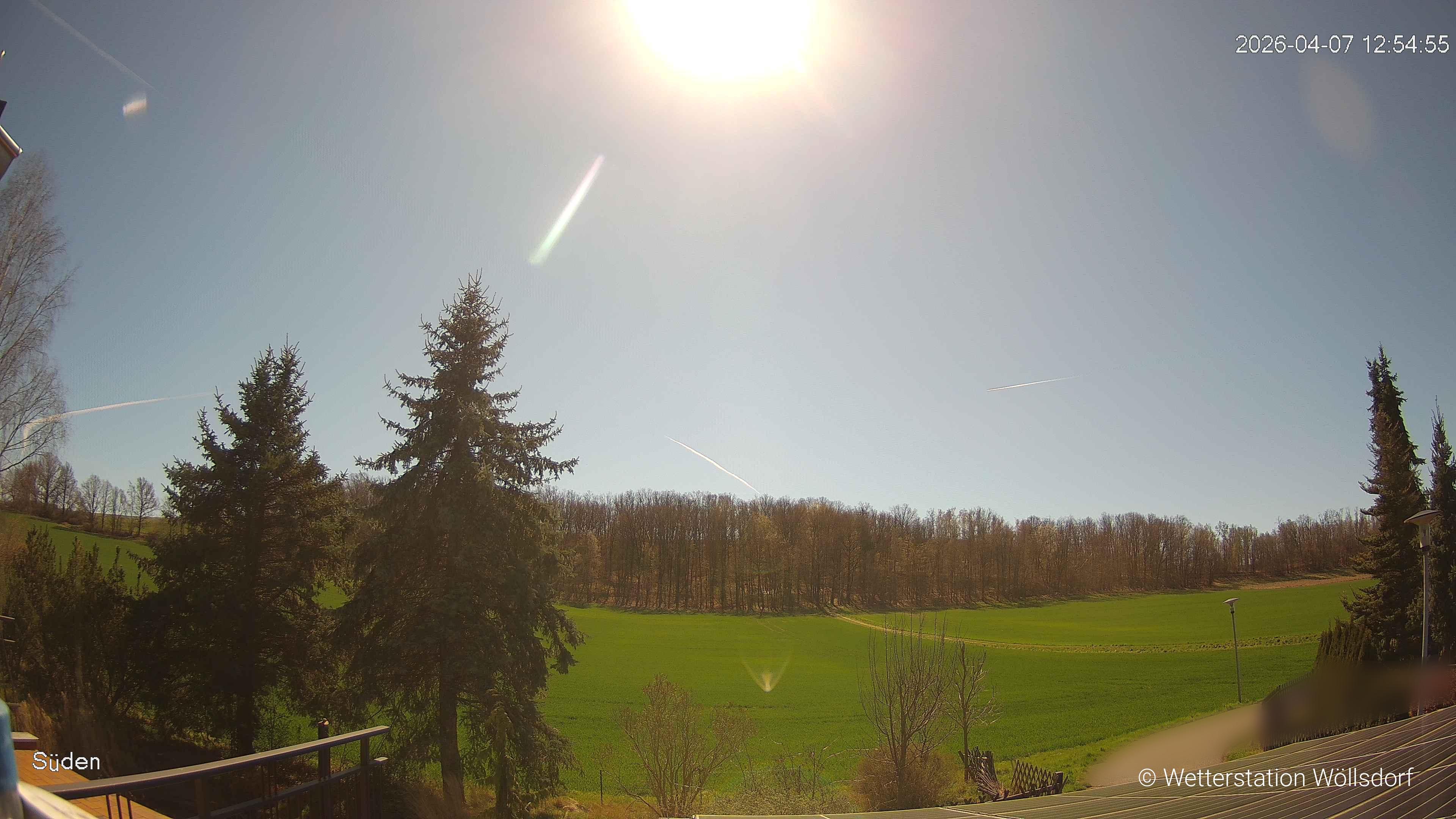 Blick von Wöllsdorf in Richtung Süden auf den Höhenzug des Pfaffenberges