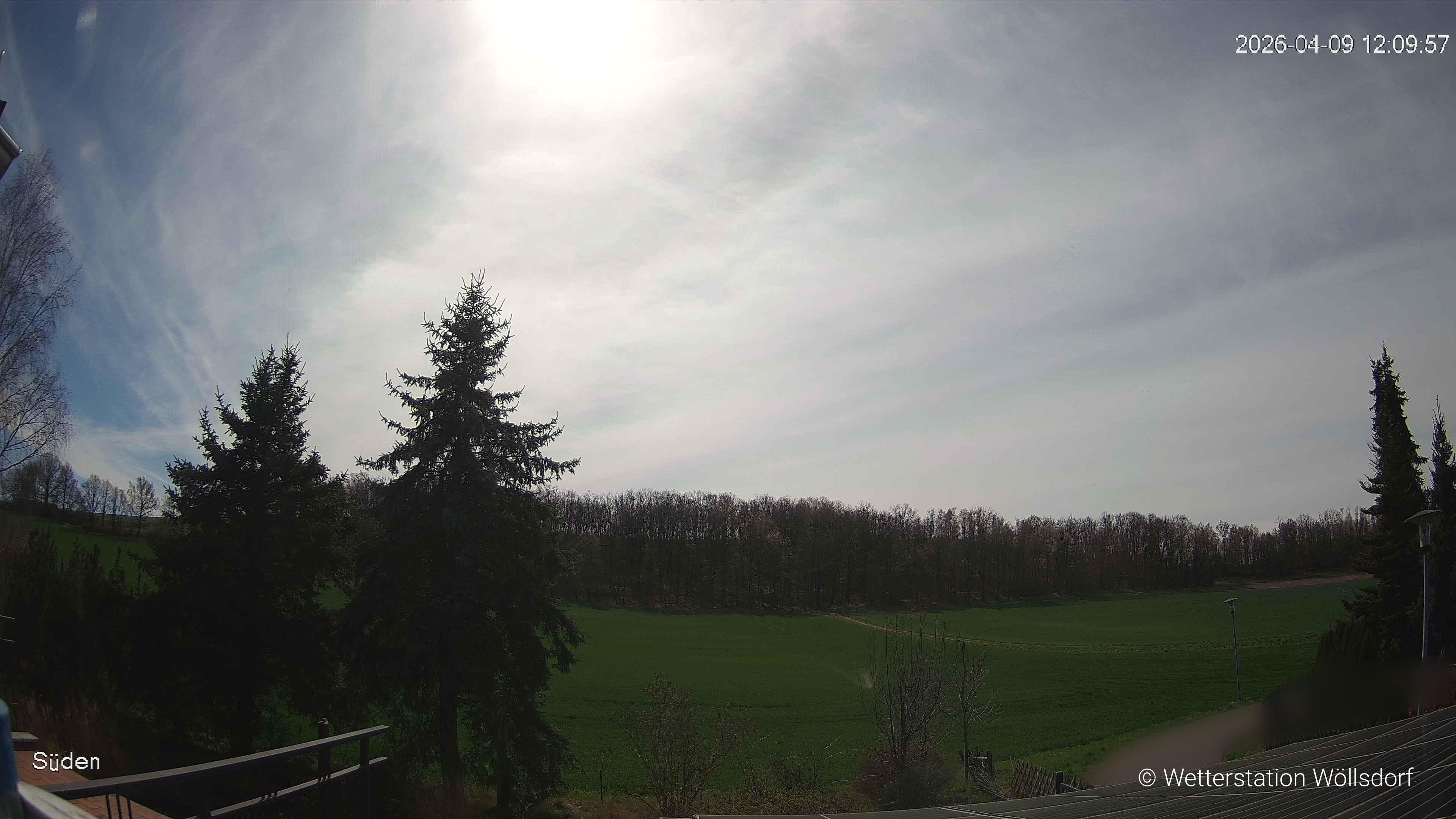 Blick von Wöllsdorf in Richtung Süden auf den Höhenzug des Pfaffenberges