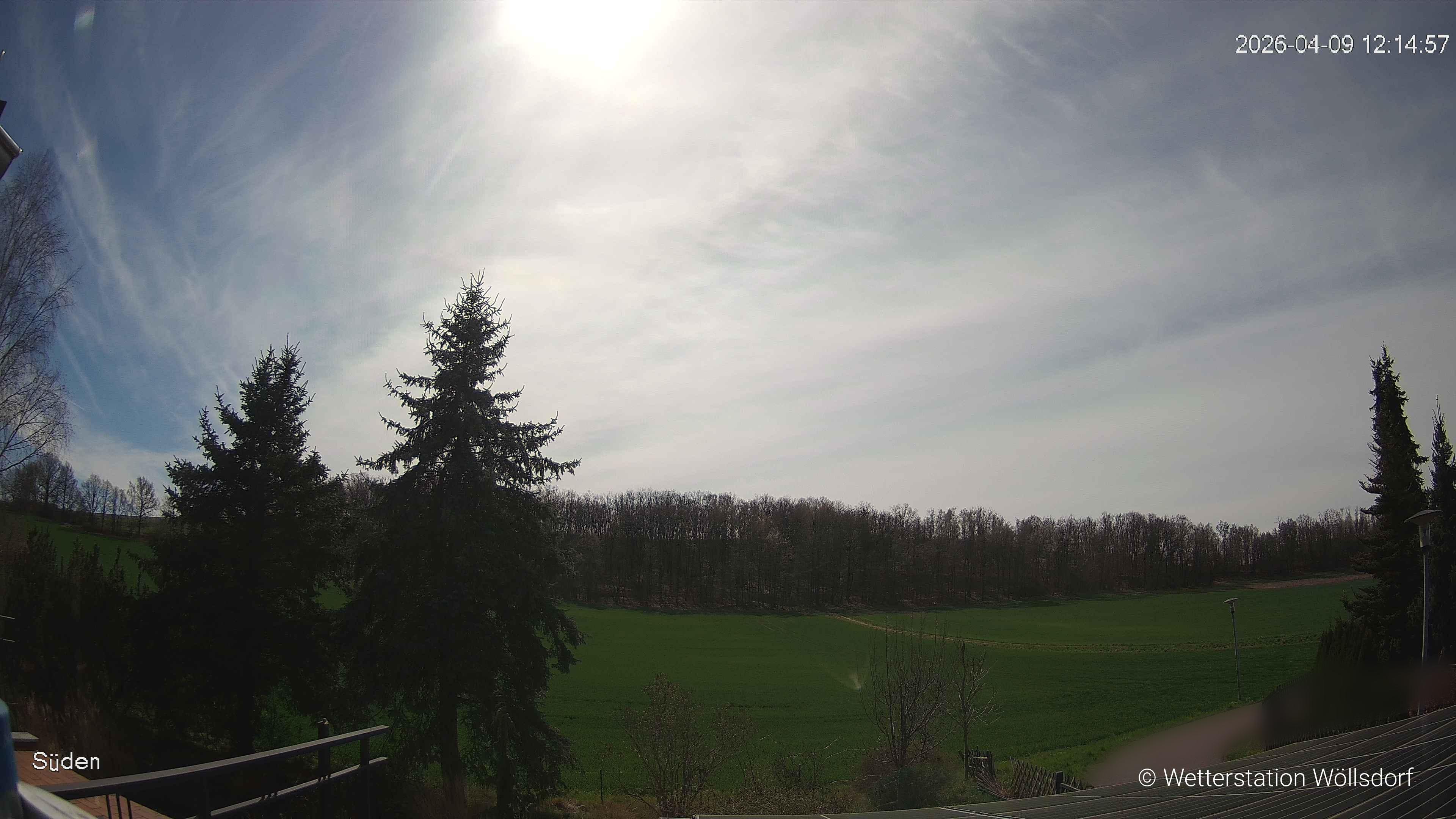 Blick von Wöllsdorf in Richtung Süden auf den Höhenzug des Pfaffenberges