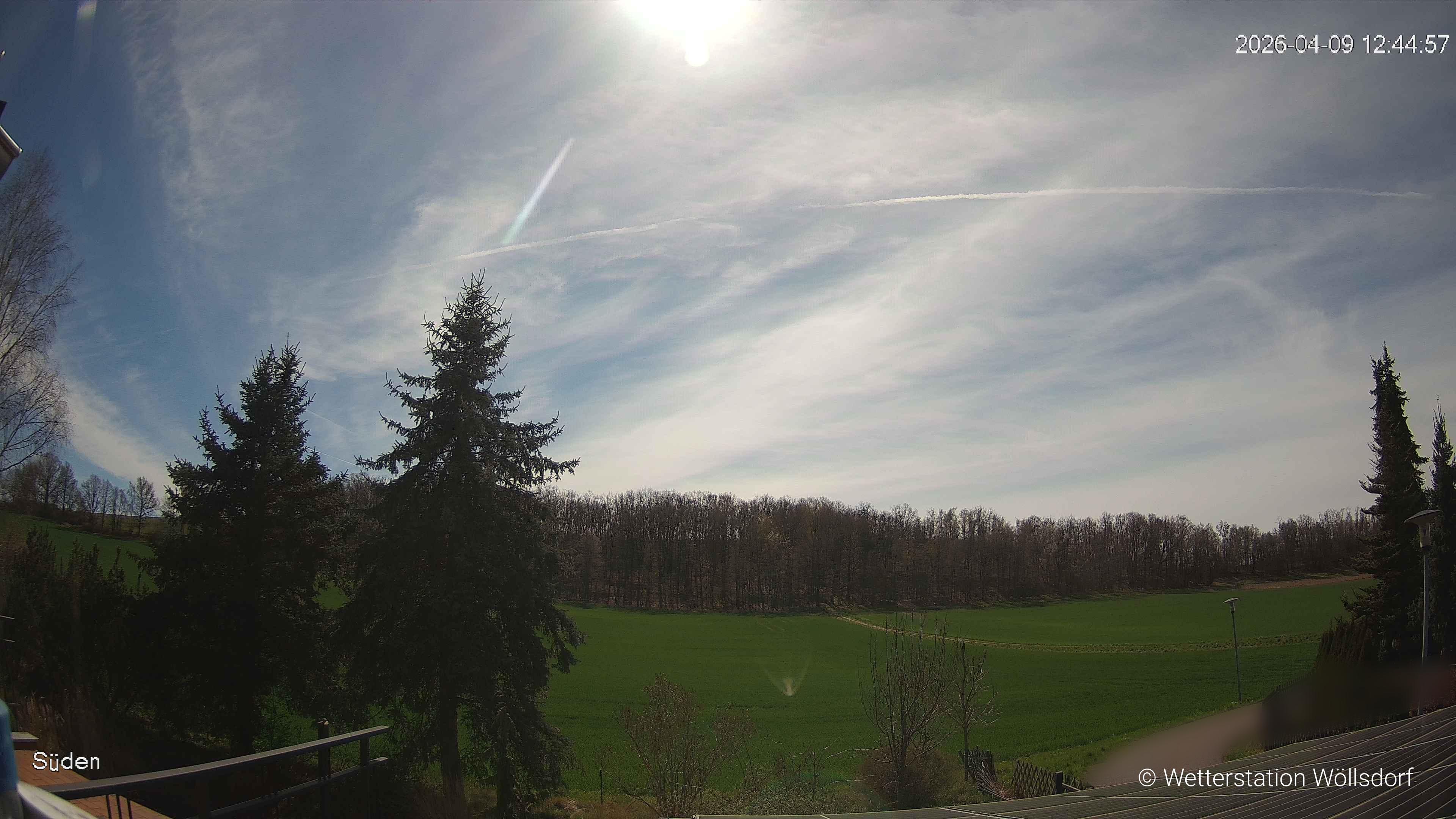 Blick von Wöllsdorf in Richtung Süden auf den Höhenzug des Pfaffenberges