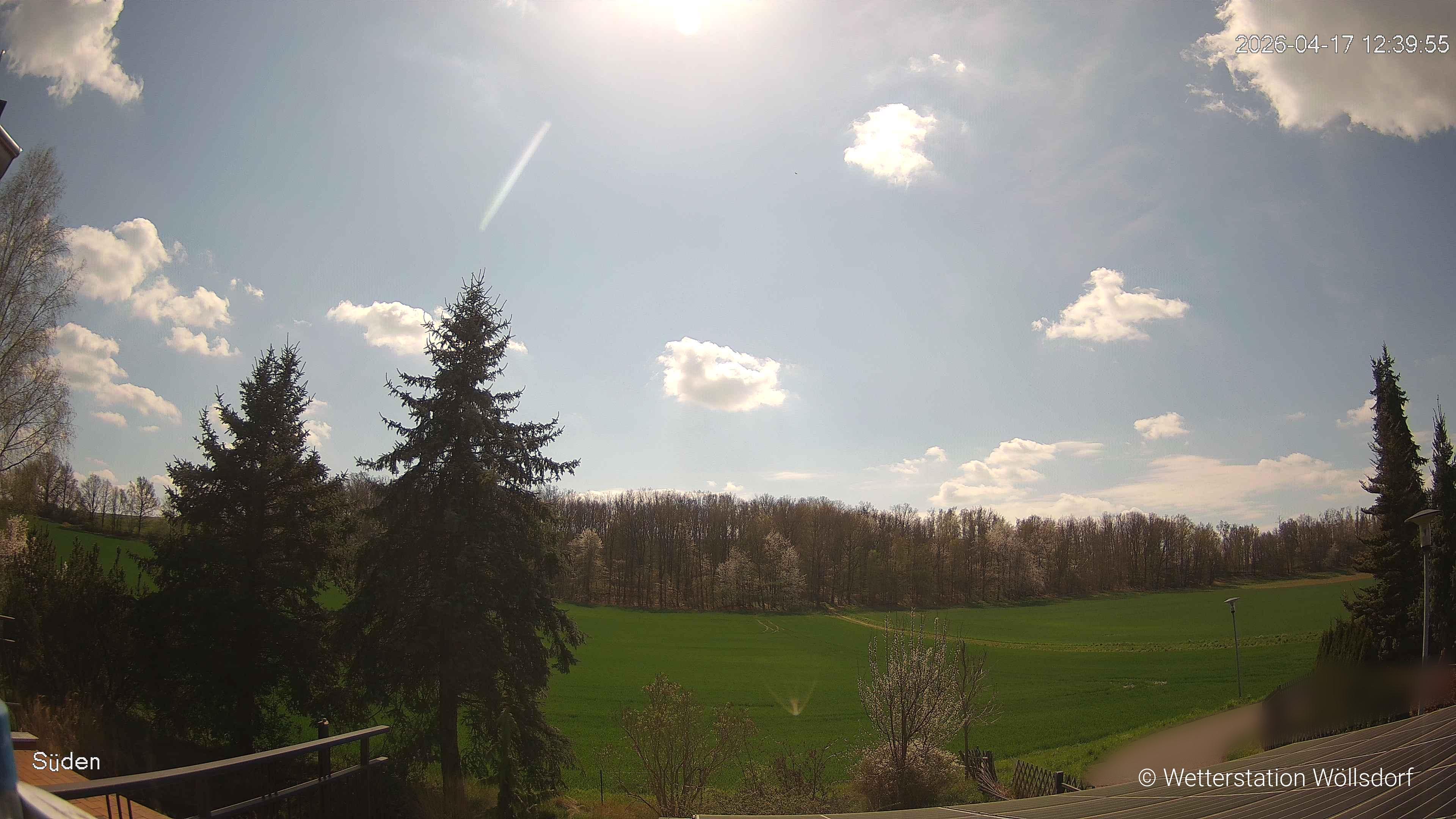 Blick von Wöllsdorf in Richtung Süden auf den Höhenzug des Pfaffenberges