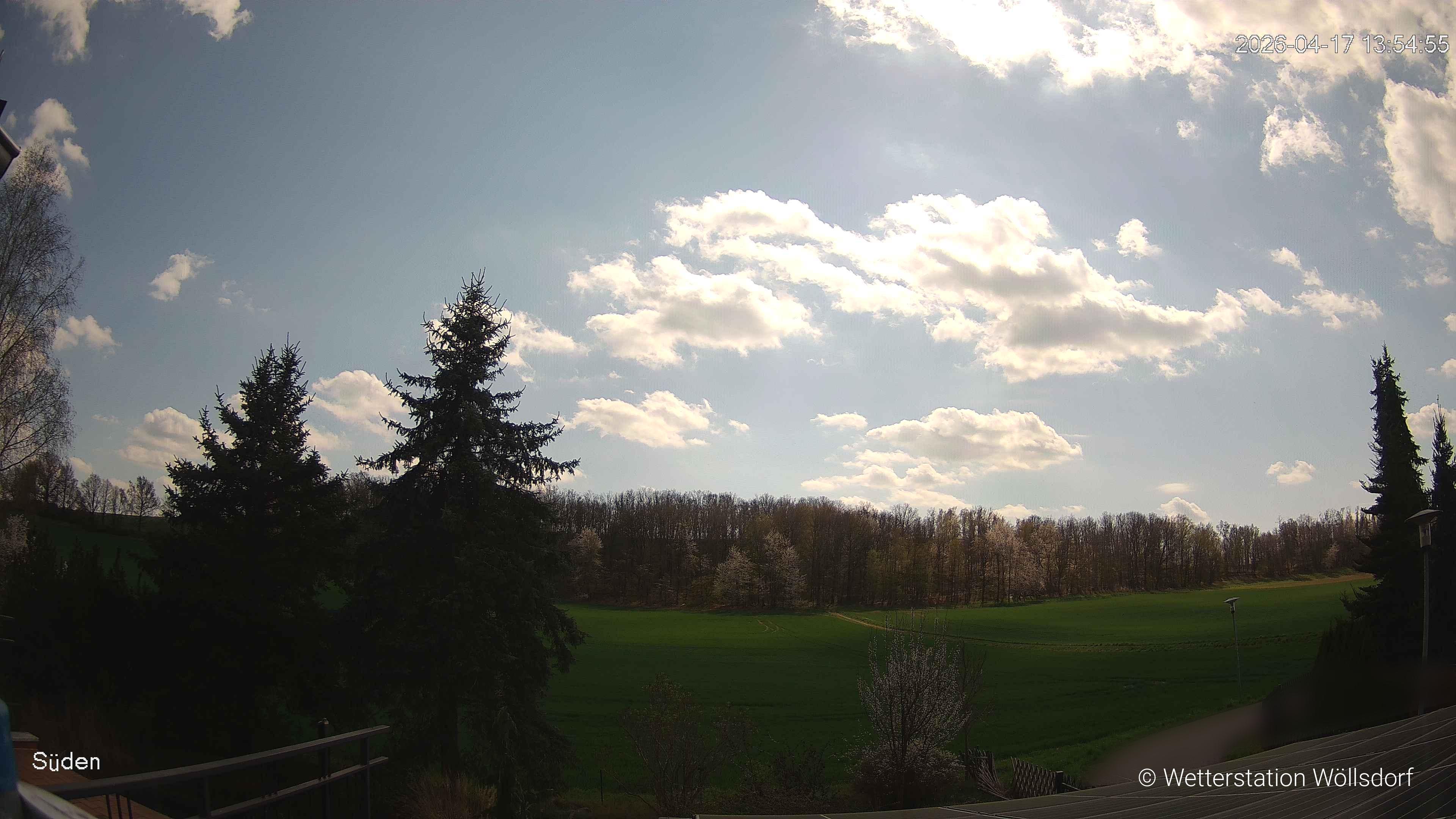 Blick von Wöllsdorf in Richtung Süden auf den Höhenzug des Pfaffenberges