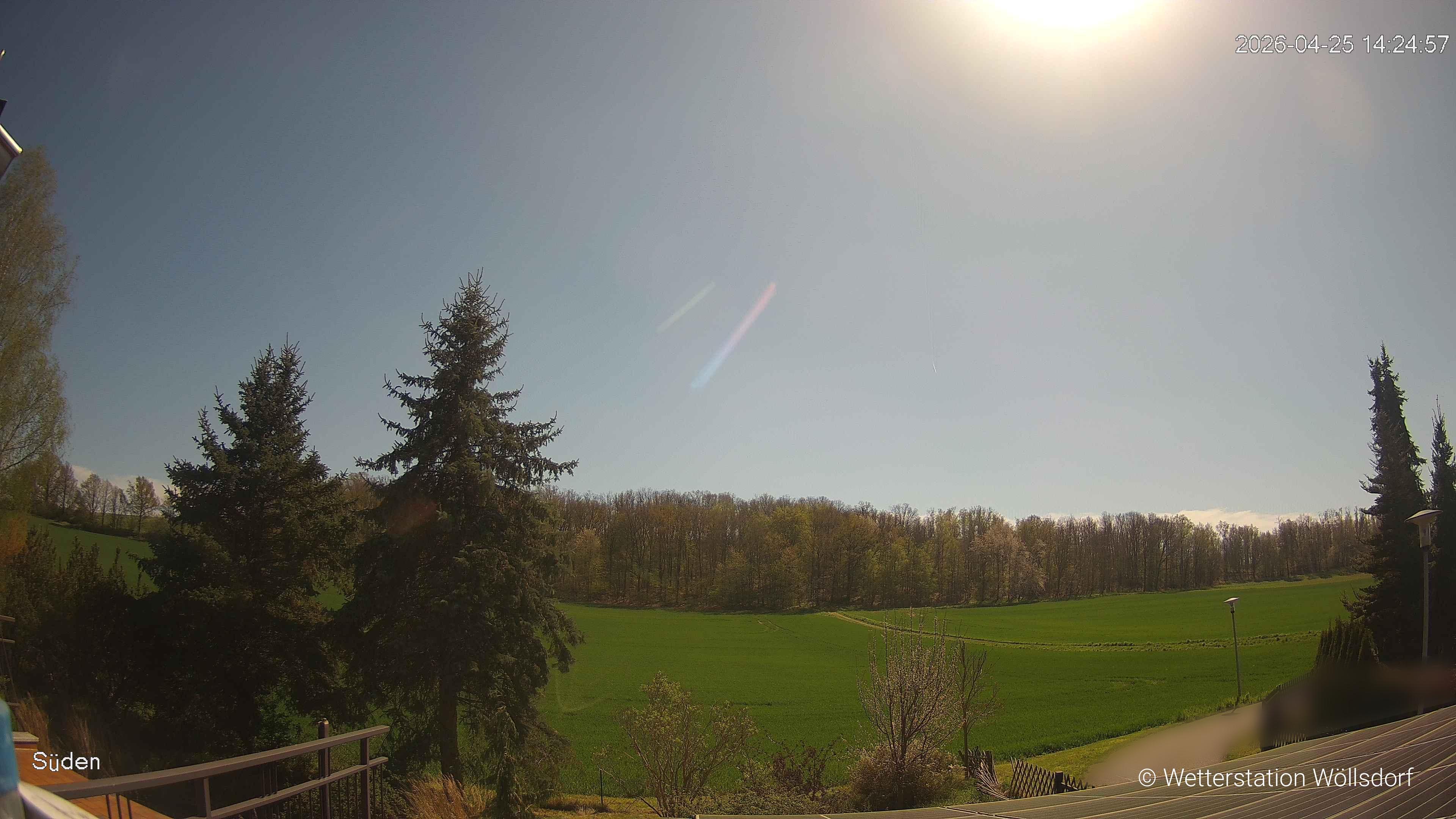 Blick von Wöllsdorf in Richtung Süden auf den Höhenzug des Pfaffenberges