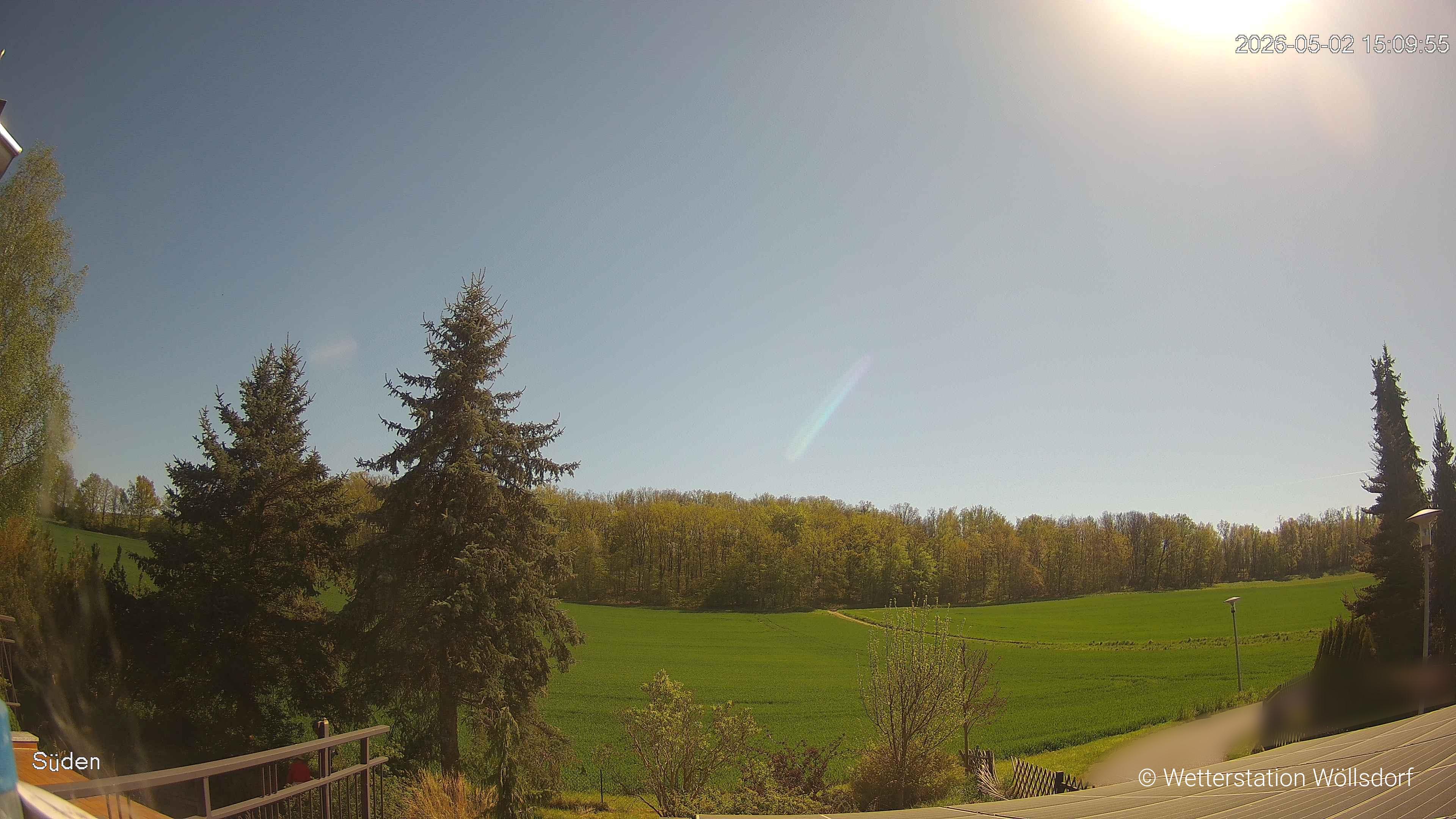 Blick von Wöllsdorf in Richtung Süden auf den Höhenzug des Pfaffenberges