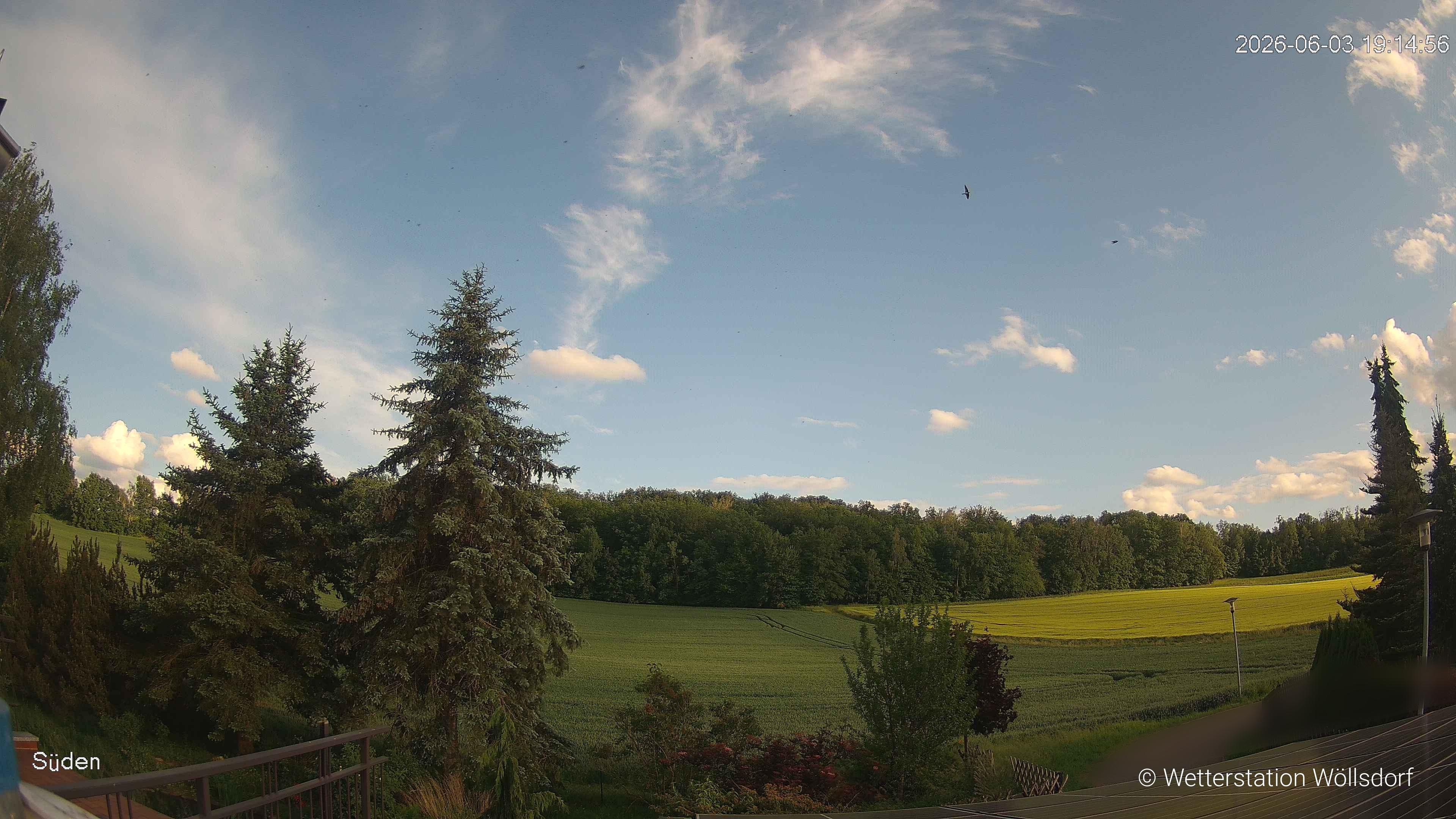 Blick von Wöllsdorf in Richtung Süden auf den Höhenzug des Pfaffenberges