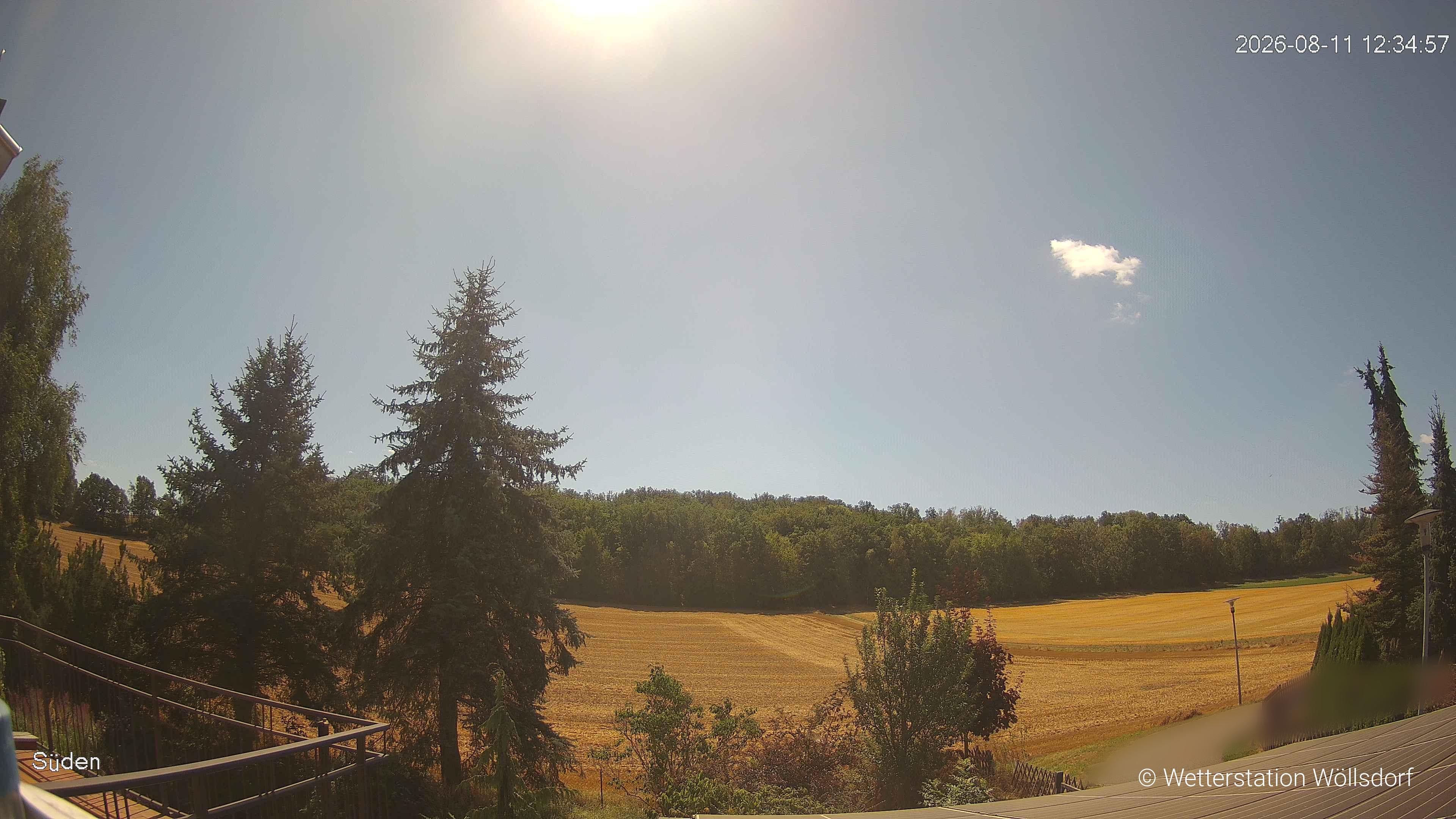 Blick von Wöllsdorf in Richtung Süden auf den Höhenzug des Pfaffenberges