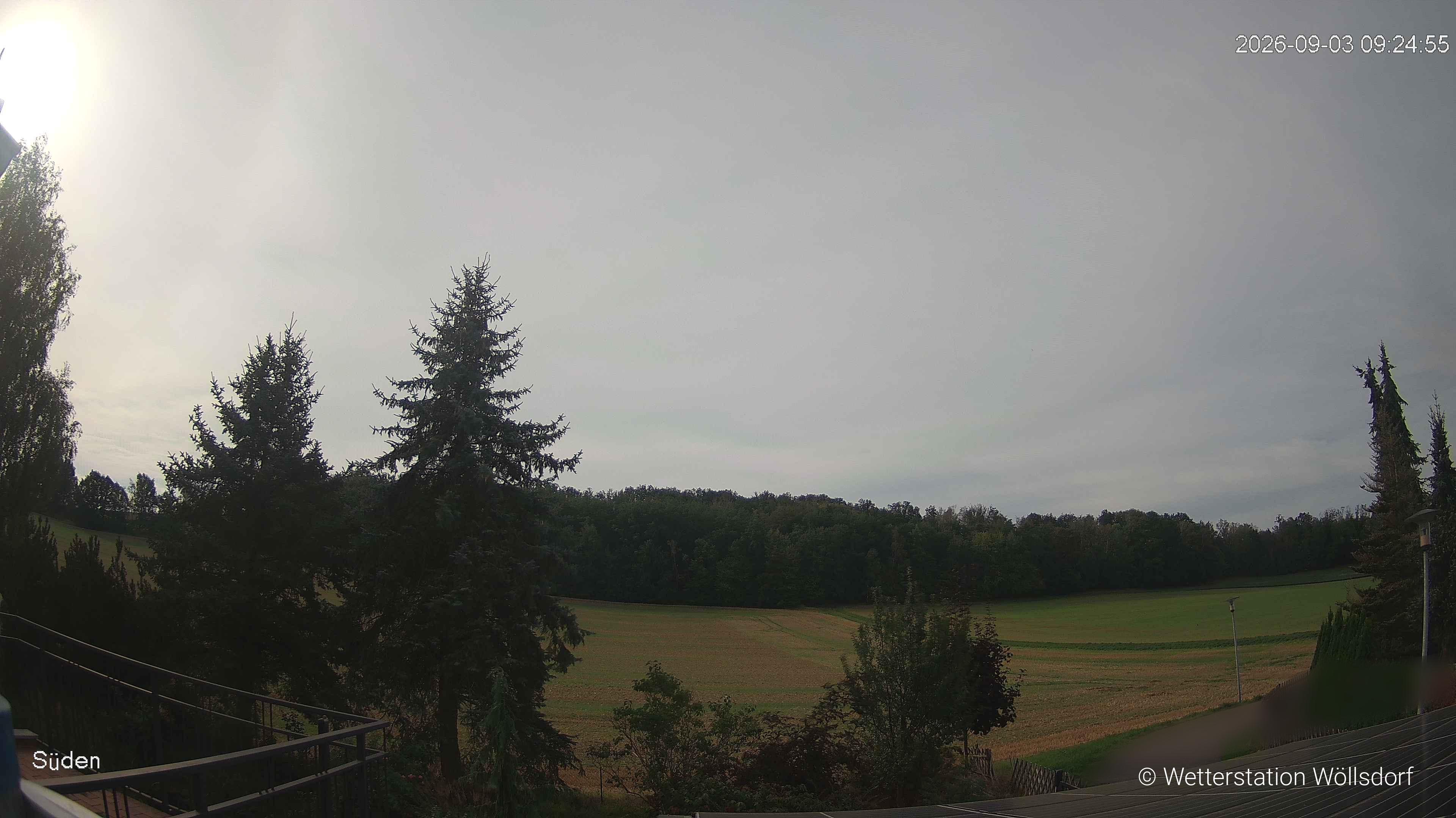 Blick von Wöllsdorf in Richtung Süden auf den Höhenzug des Pfaffenberges