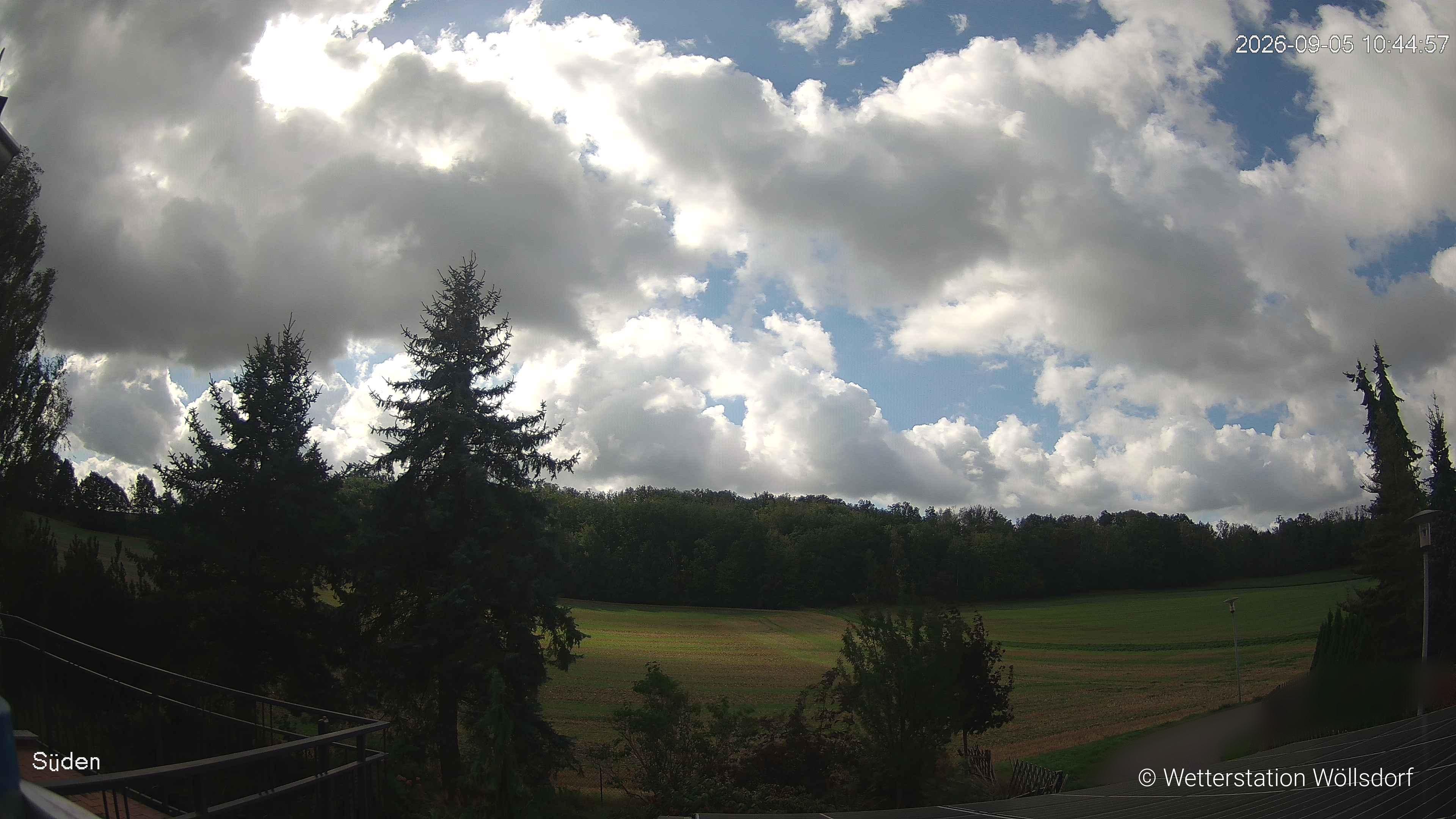 Blick von Wöllsdorf in Richtung Süden auf den Höhenzug des Pfaffenberges