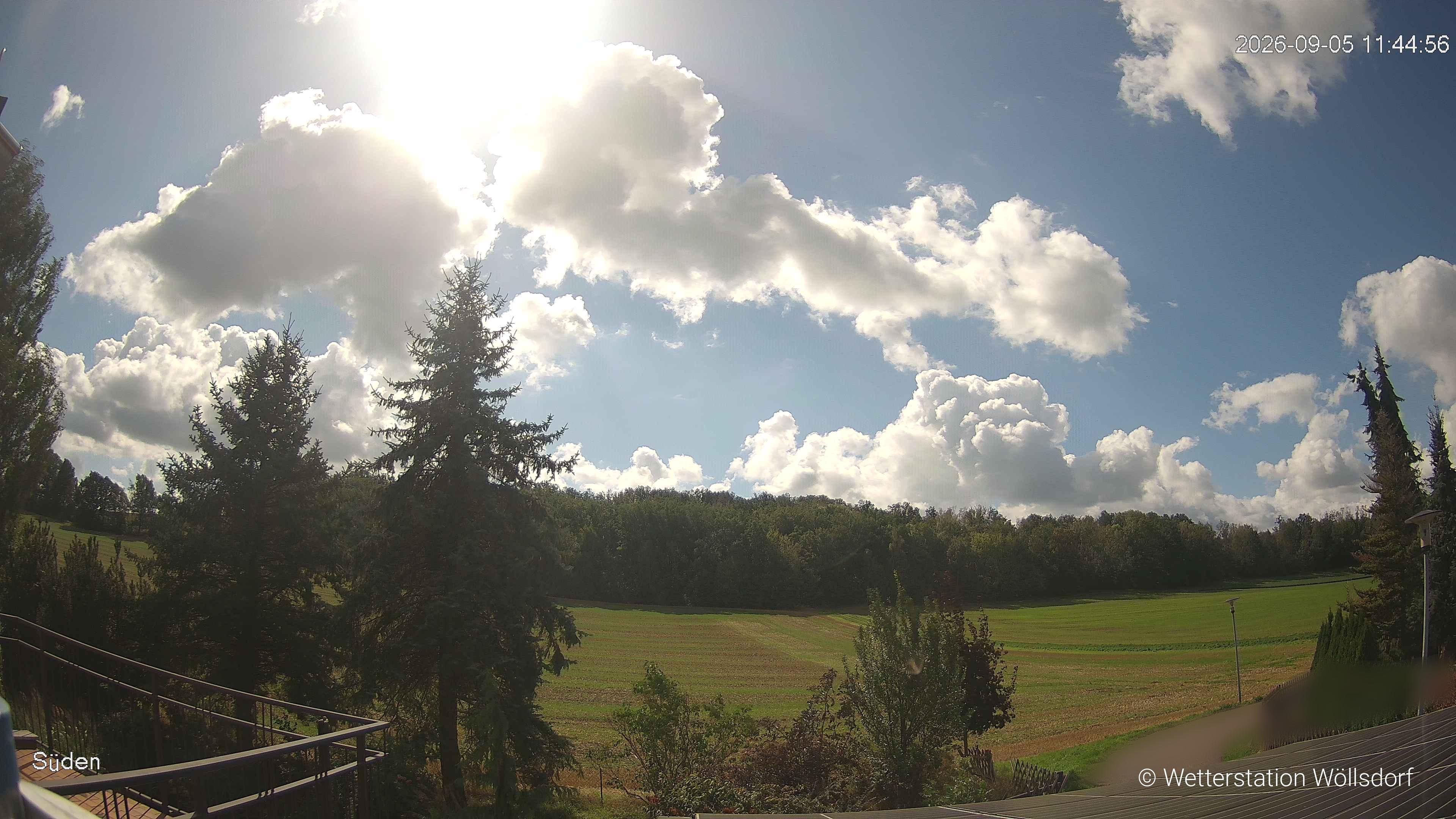 Blick von Wöllsdorf in Richtung Süden auf den Höhenzug des Pfaffenberges