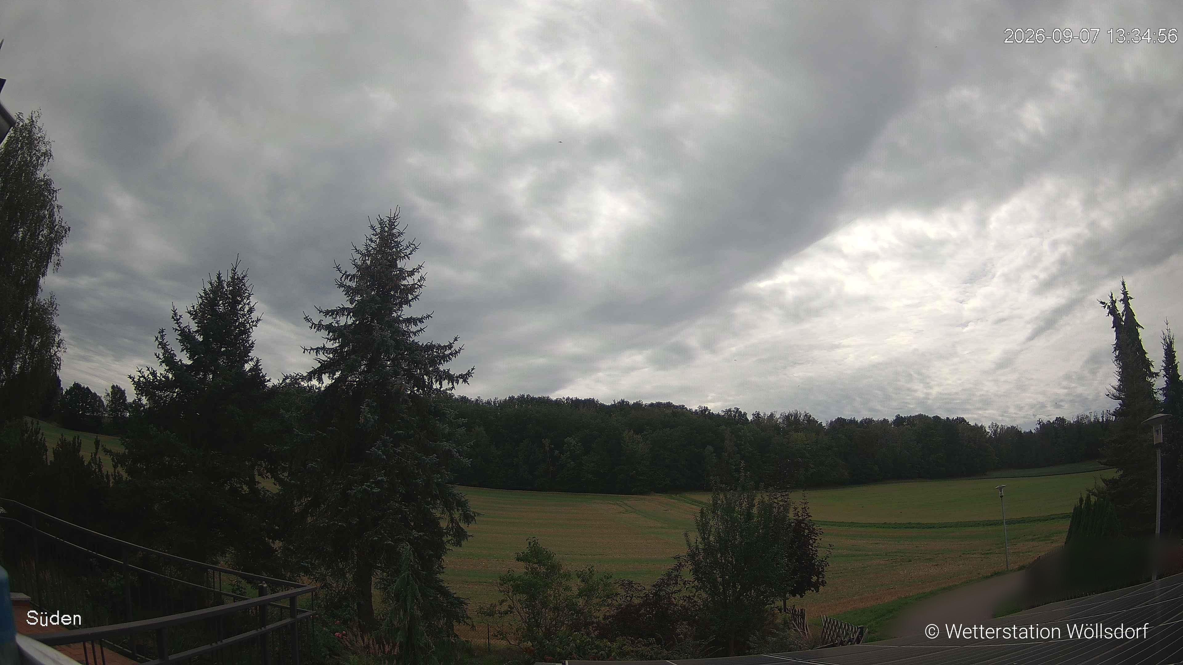 Blick von Wöllsdorf in Richtung Süden auf den Höhenzug des Pfaffenberges