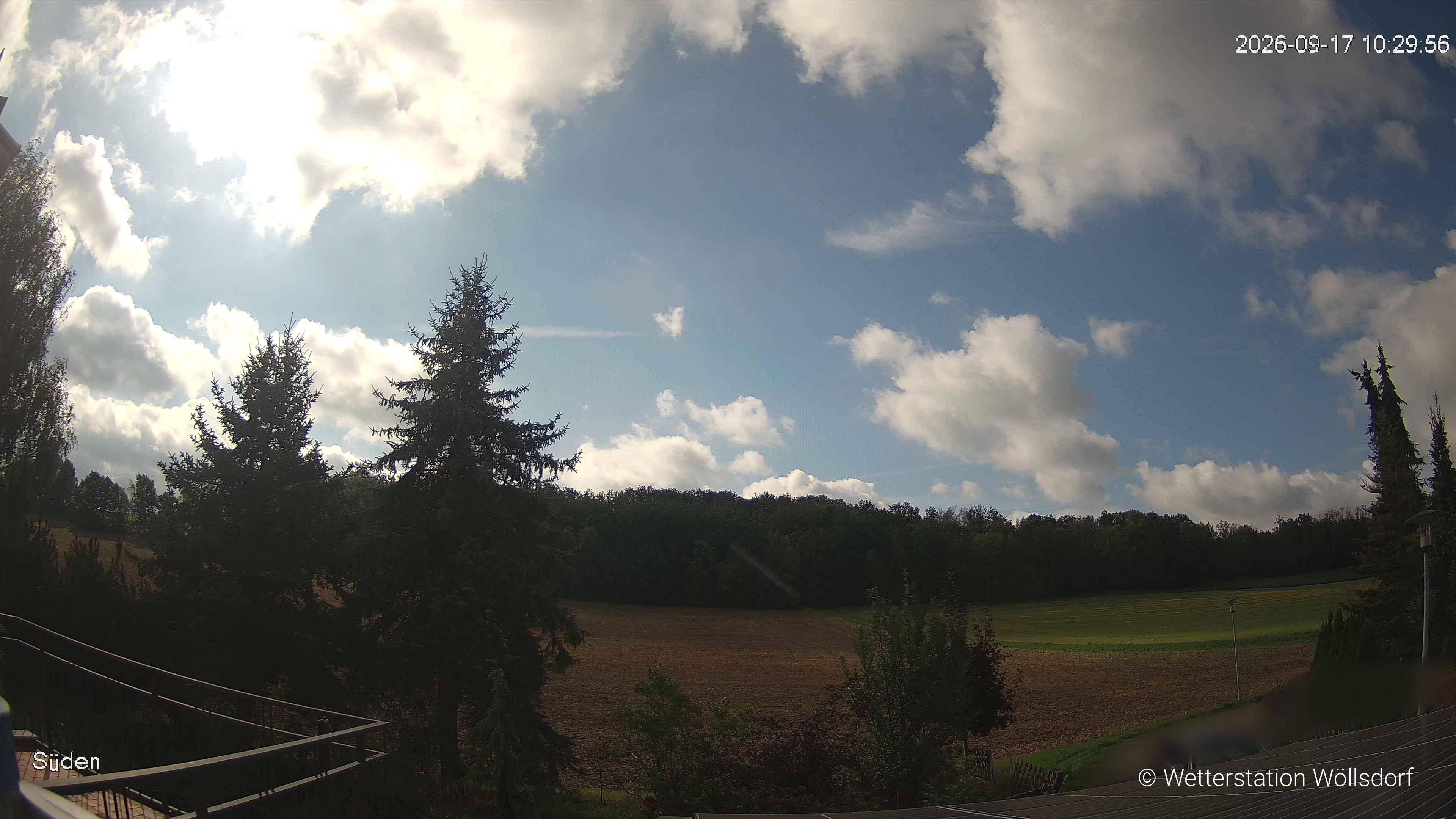 Blick von Wöllsdorf in Richtung Süden auf den Höhenzug des Pfaffenberges